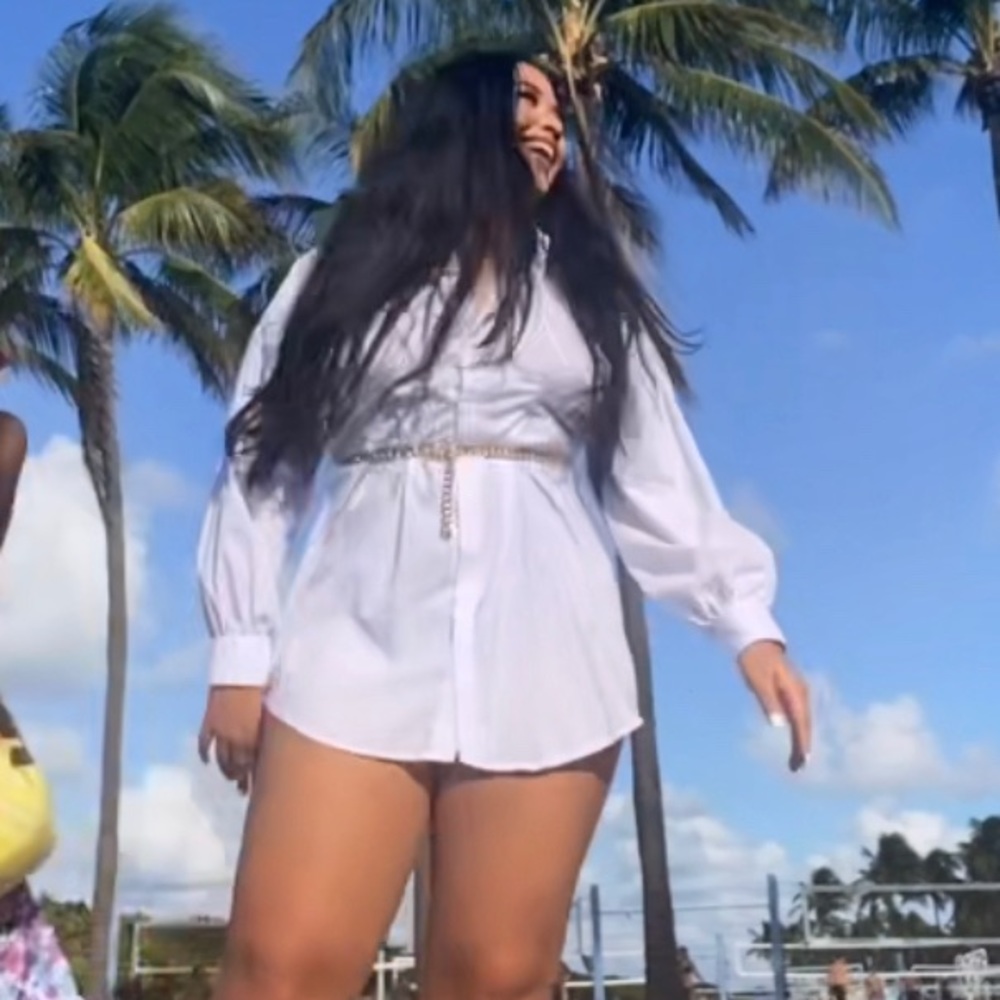 White button down dress